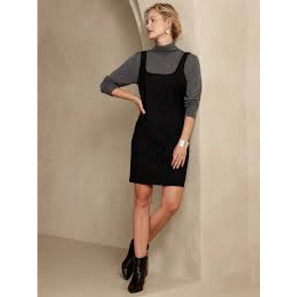 Banana Republic Factory A-LINE MINI DRESS Womens Size 12 Tall Black NEW NWT - Picture 1 of 8